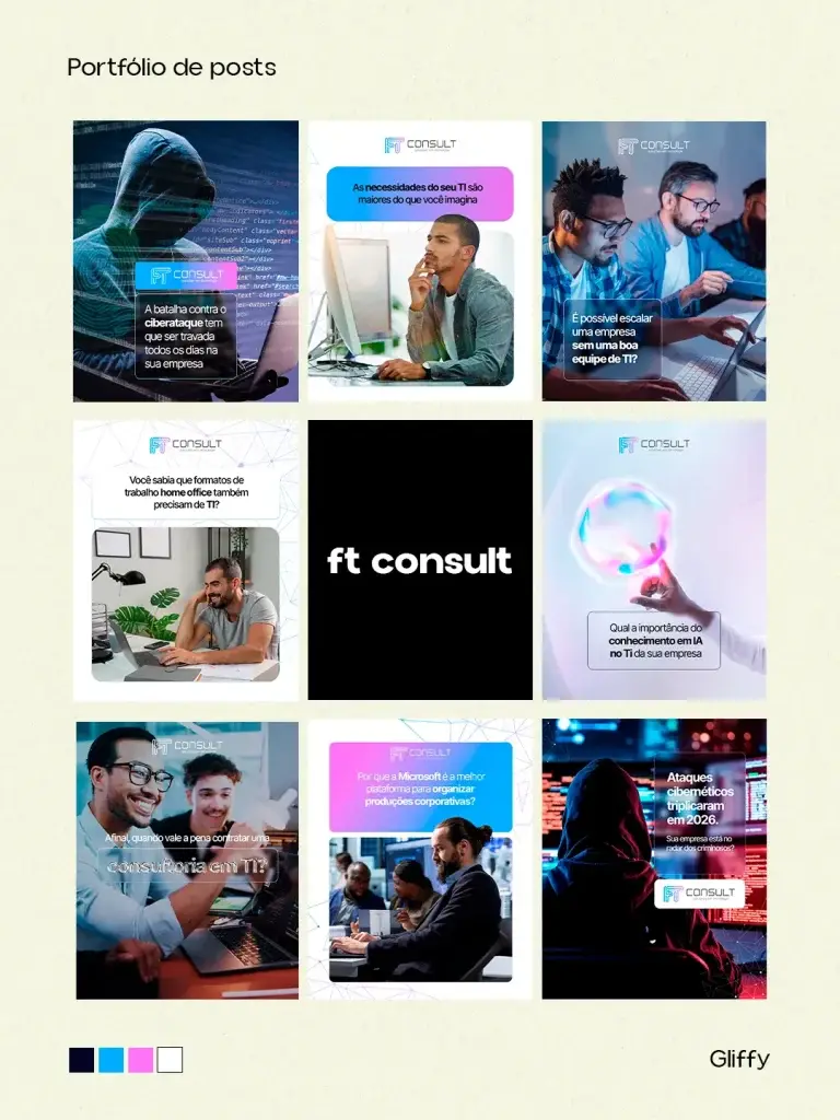 Portfólio de posts desenvolvidos pela Gliffy para Ft Consult